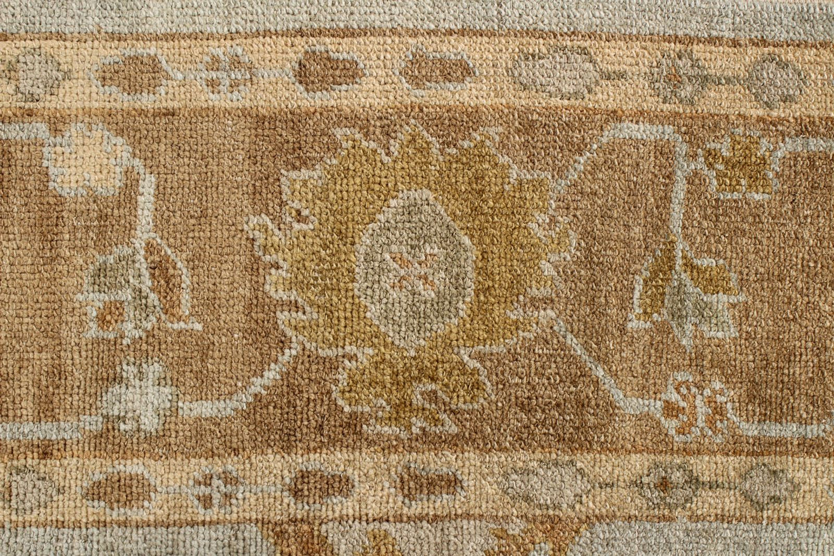 8x10 Blue and Brown Turkish Oushak Rug