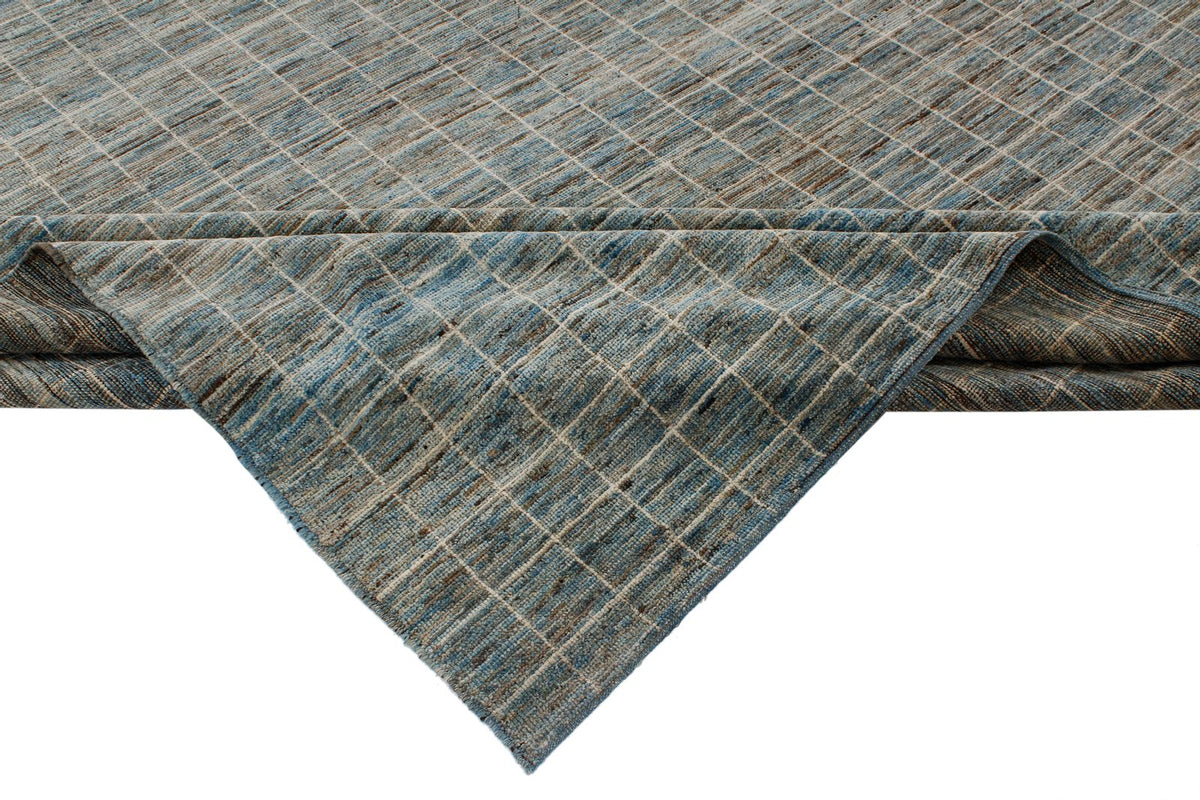 10x14 Blue and Ivory Modern Contemporary Rug