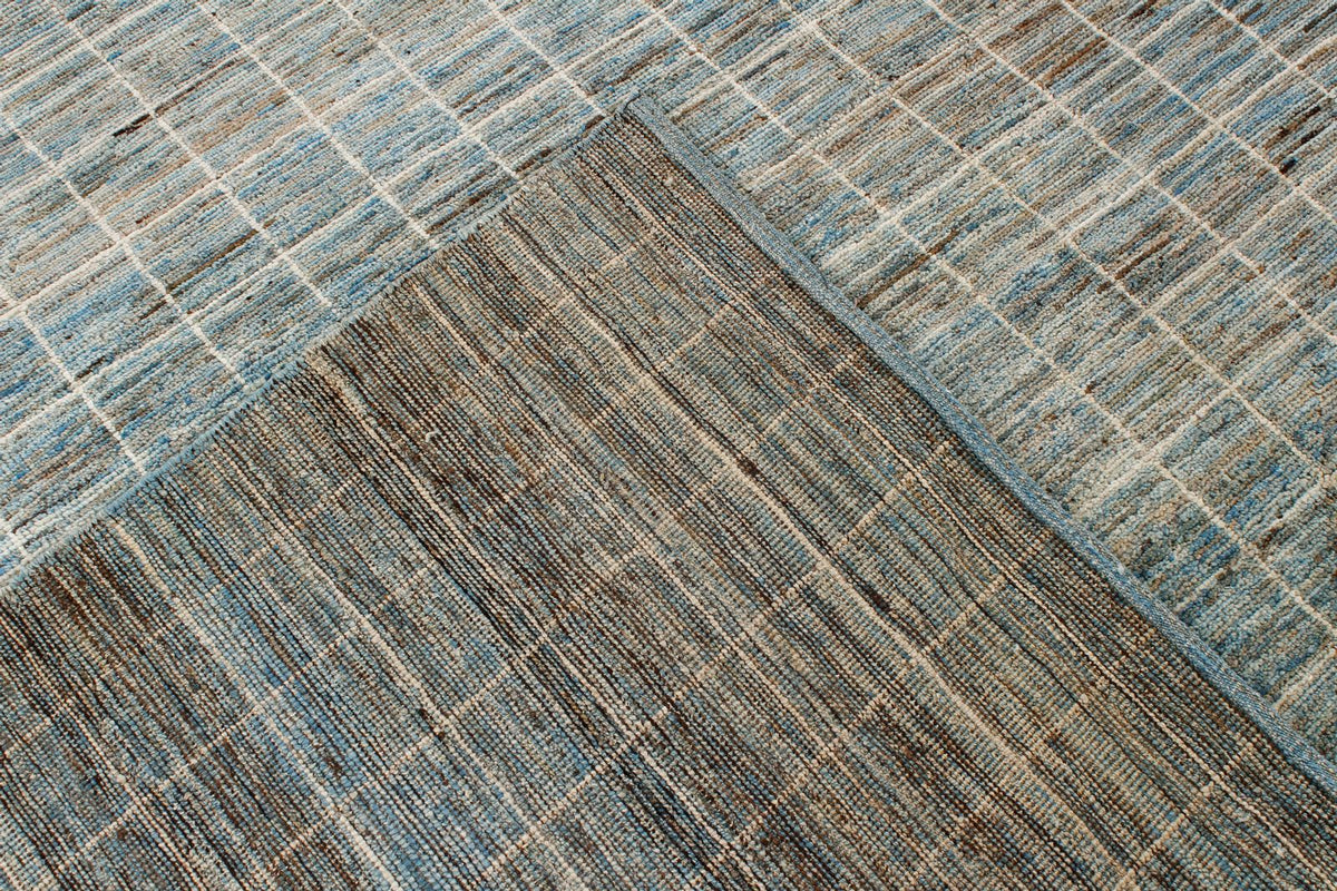 10x14 Blue and Ivory Modern Contemporary Rug