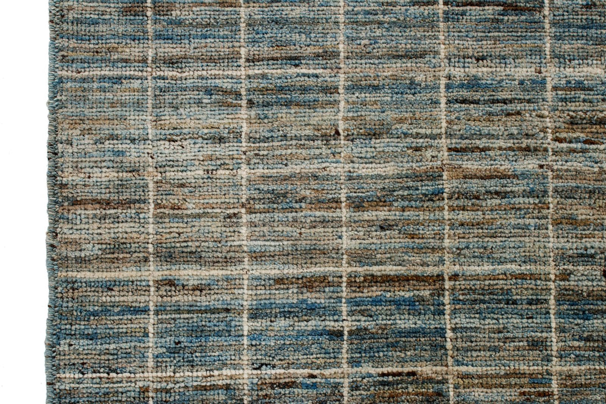 10x14 Blue and Ivory Modern Contemporary Rug