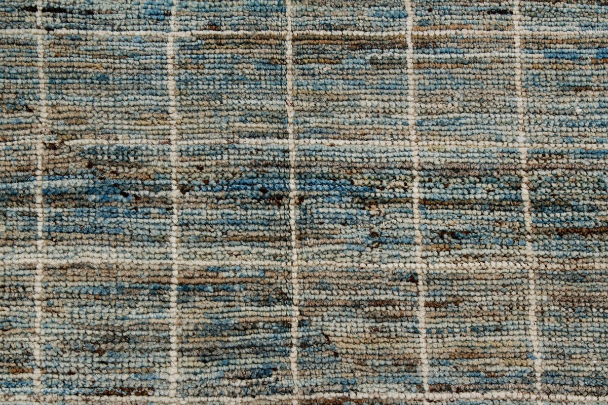 10x14 Blue and Ivory Modern Contemporary Rug