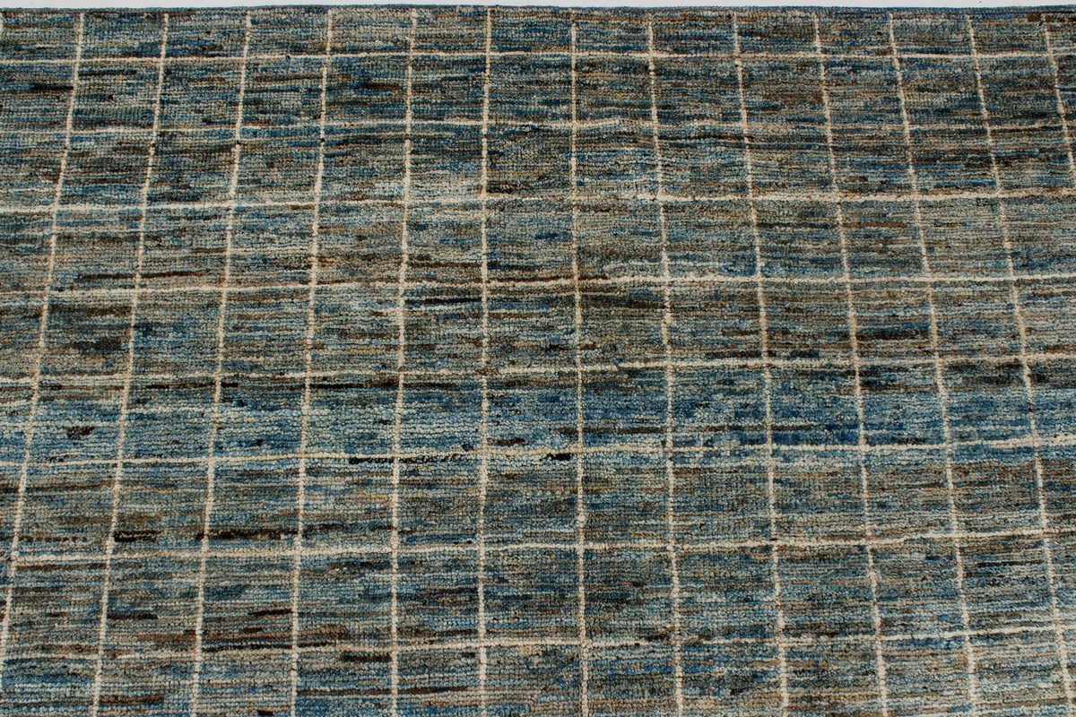 10x14 Blue and Ivory Modern Contemporary Rug