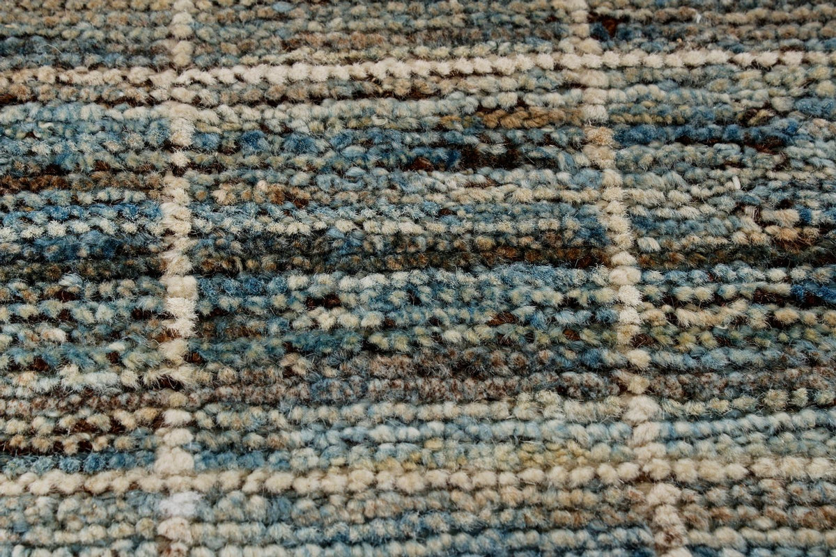10x14 Blue and Ivory Modern Contemporary Rug