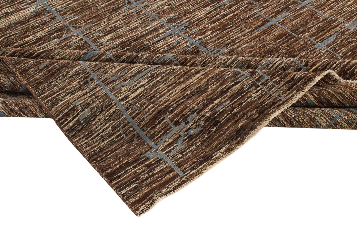 8x10 Blue and Brown Modern Contemporary Rug
