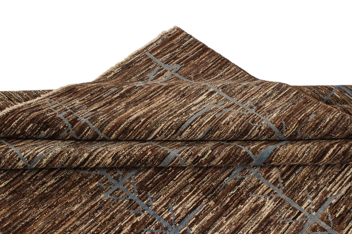 8x10 Blue and Brown Modern Contemporary Rug