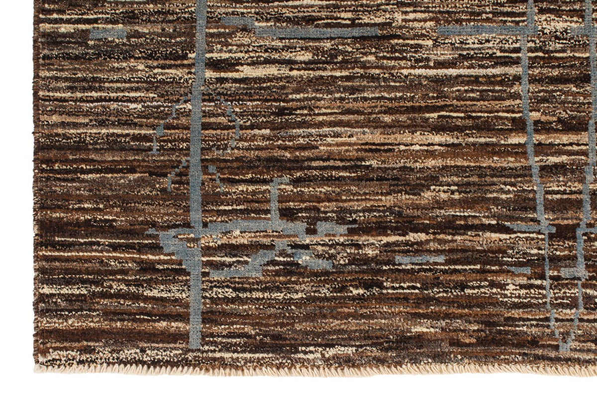 8x10 Blue and Brown Modern Contemporary Rug