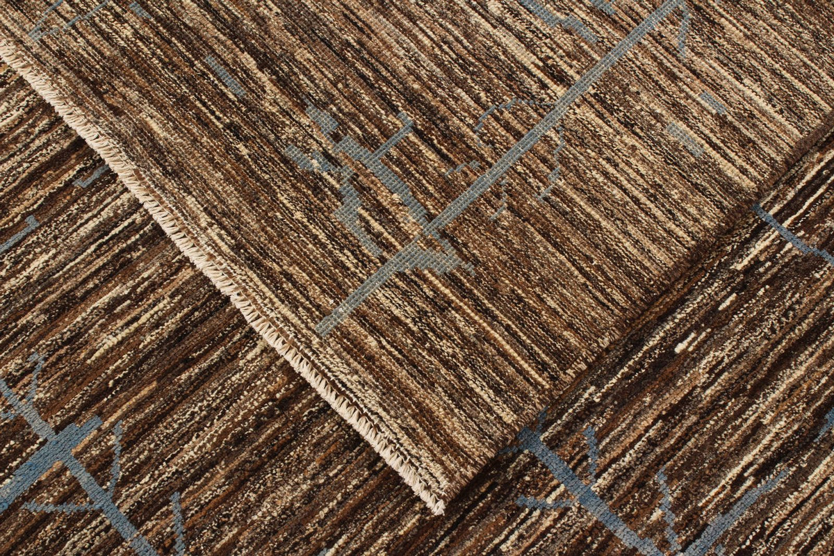 8x10 Blue and Brown Modern Contemporary Rug