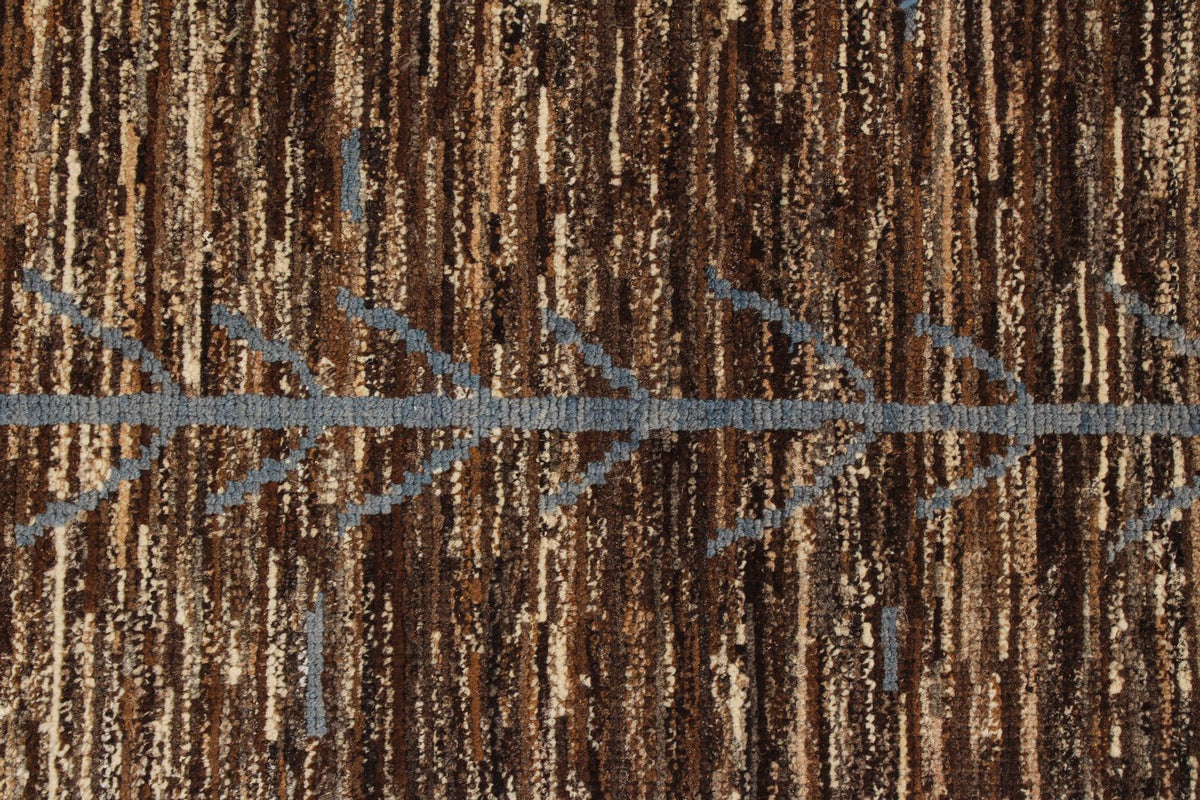 8x10 Blue and Brown Modern Contemporary Rug
