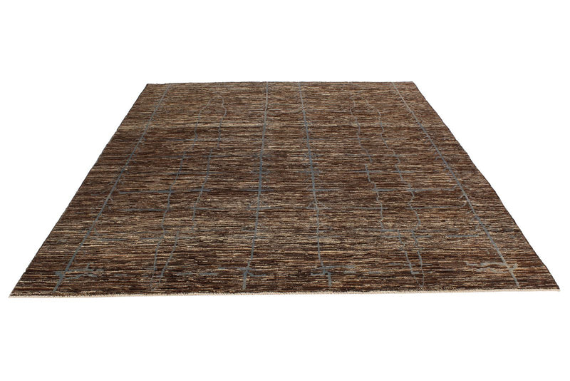 8x10 Blue and Brown Modern Contemporary Rug