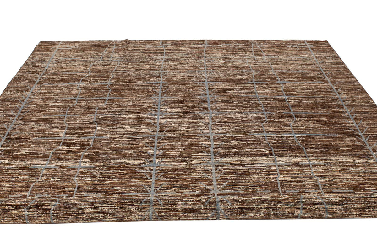 8x10 Blue and Brown Modern Contemporary Rug