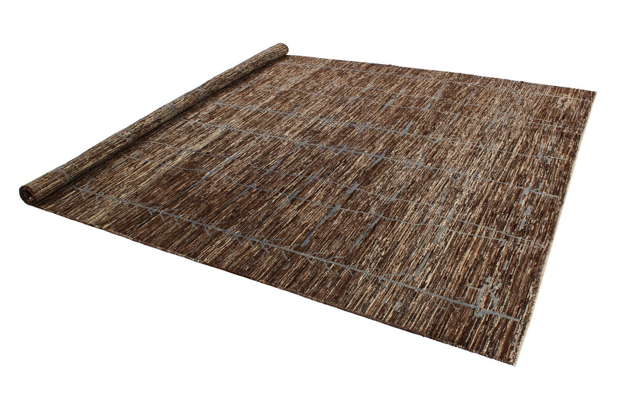 8x10 Blue and Brown Modern Contemporary Rug