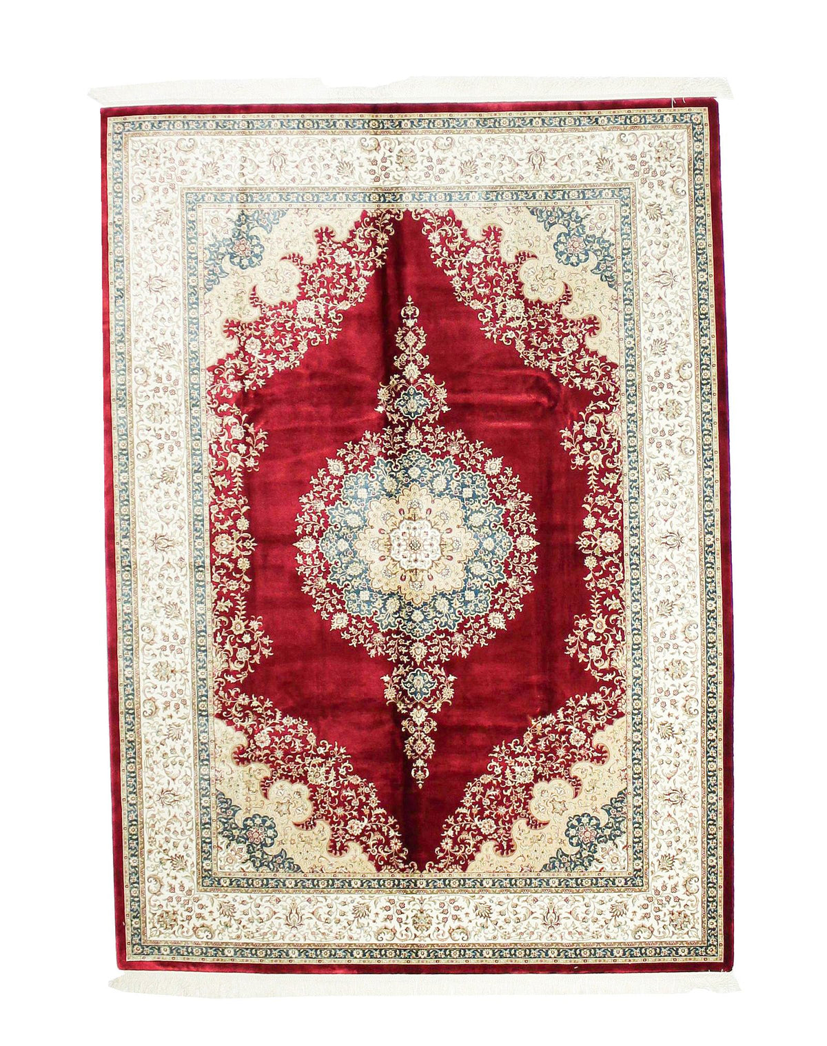 6x8 Red and Ivory Turkish Antep Rug