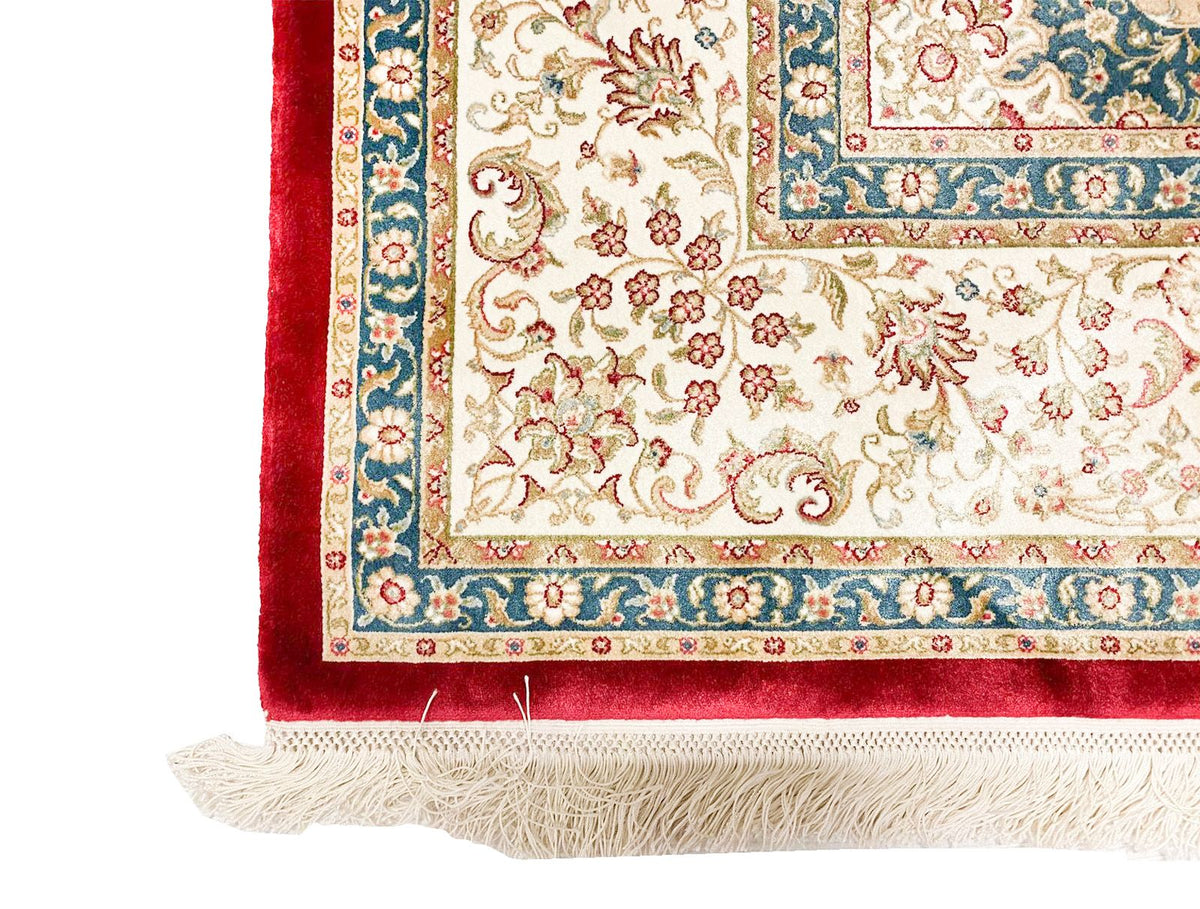 6x8 Red and Ivory Turkish Antep Rug