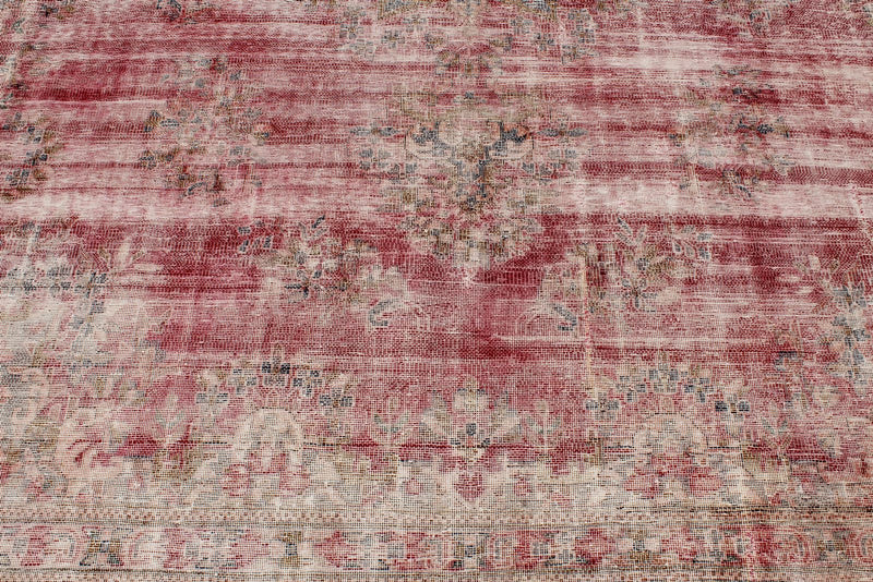 9x12 Red and Blue Turkish Overdyed Rug