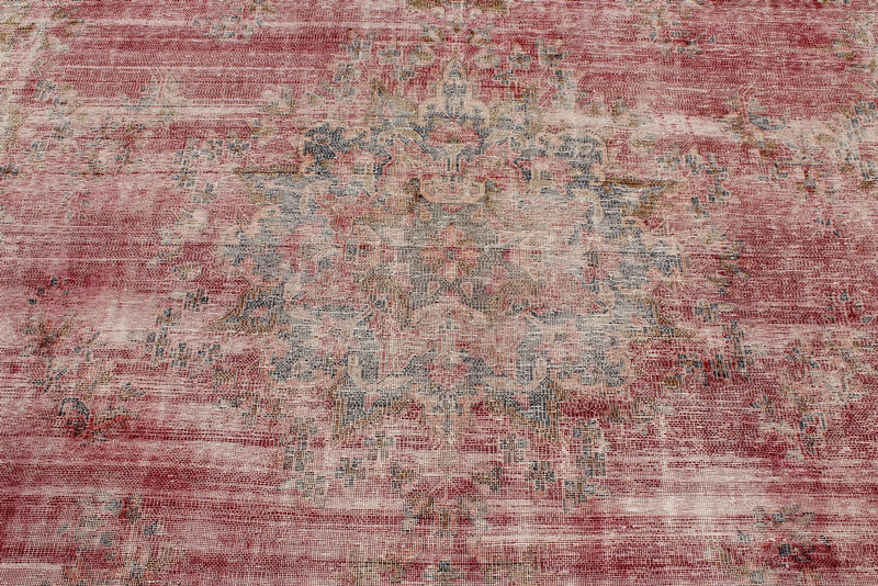 9x12 Red and Blue Turkish Overdyed Rug