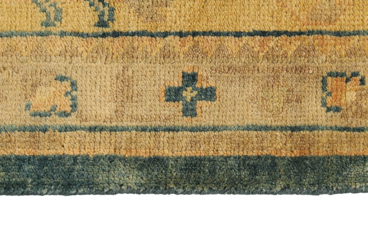 9x12 Blue and Ivory Turkish Oushak Rug