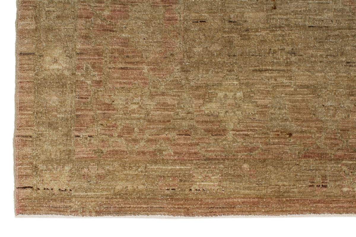 8x11 Brown and Pink Turkish Oushak Rug