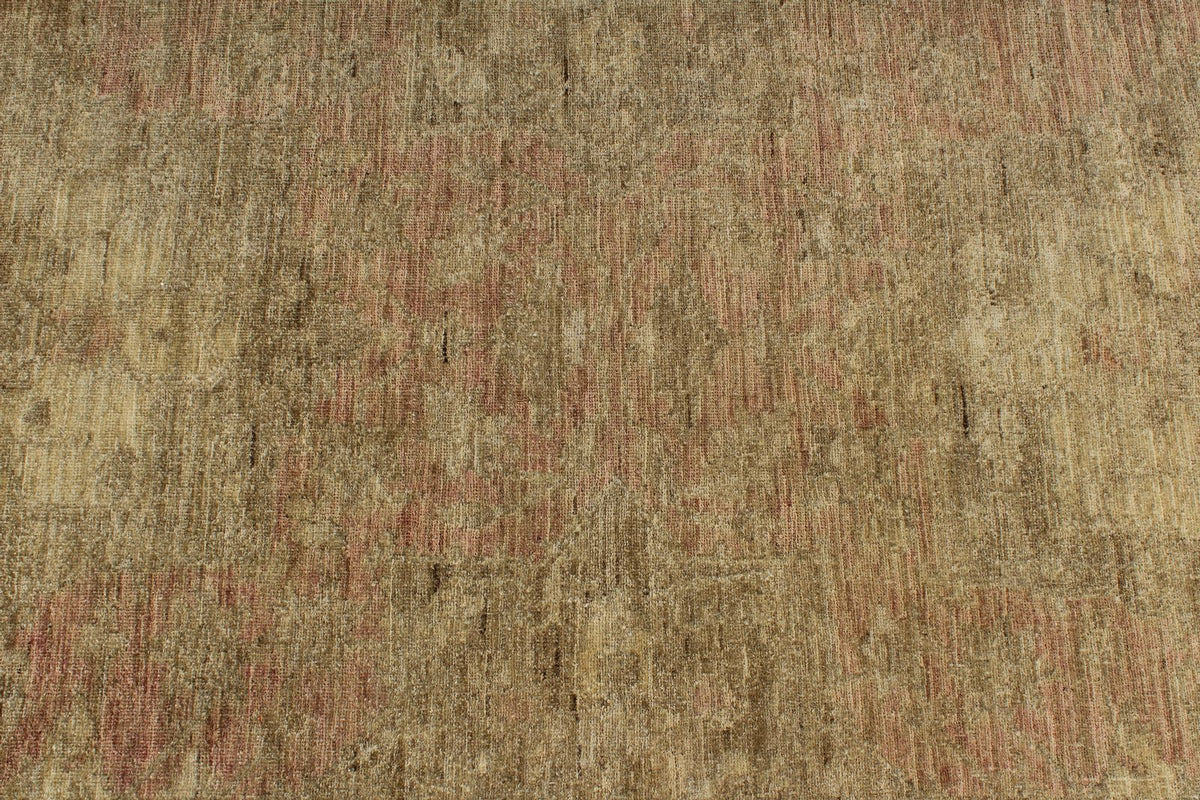 8x11 Brown and Pink Turkish Oushak Rug