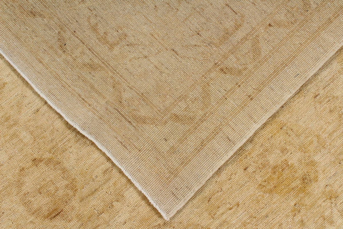 8x11 Ivory and Gold Turkish Oushak Rug