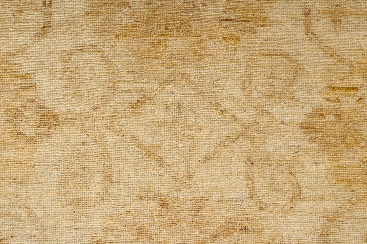 8x11 Ivory and Gold Turkish Oushak Rug
