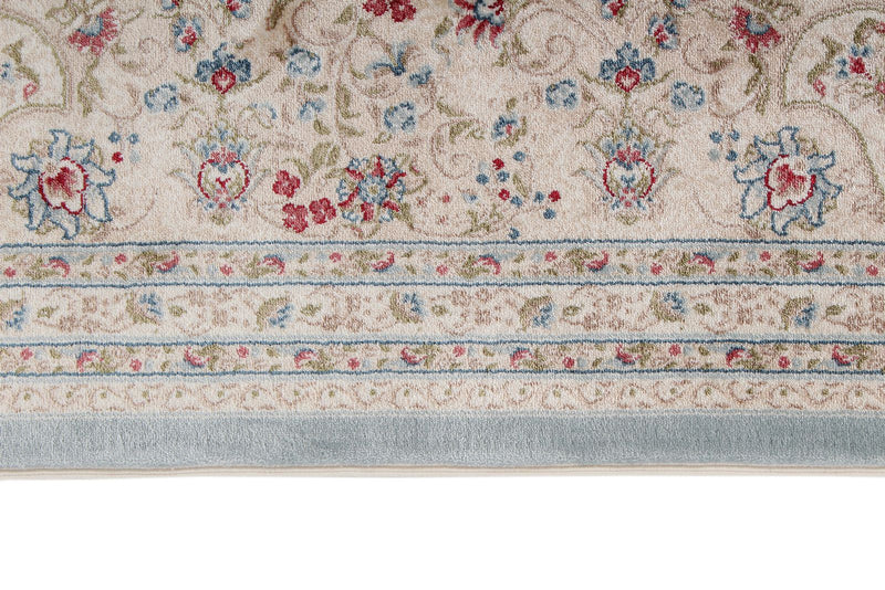 5x8 Blue and Ivory Turkish Antep Rug