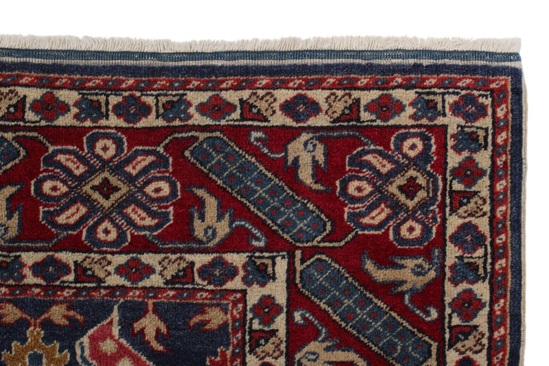 4x6 Navy and Red Turkish Traditional Rug