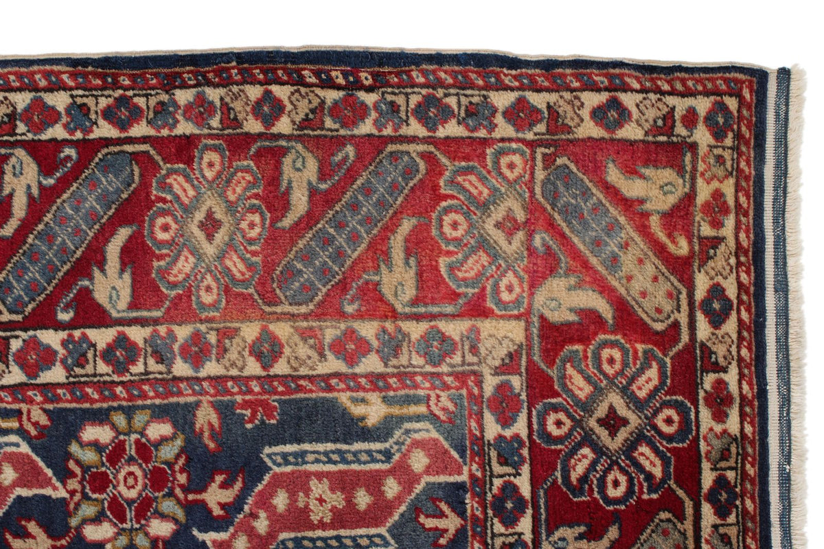 4x6 Navy and Red Turkish Traditional Rug