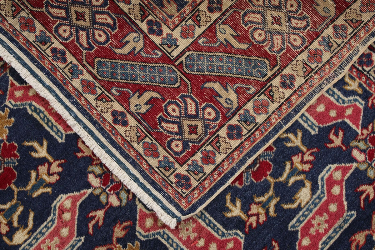 4x6 Navy and Red Turkish Traditional Rug
