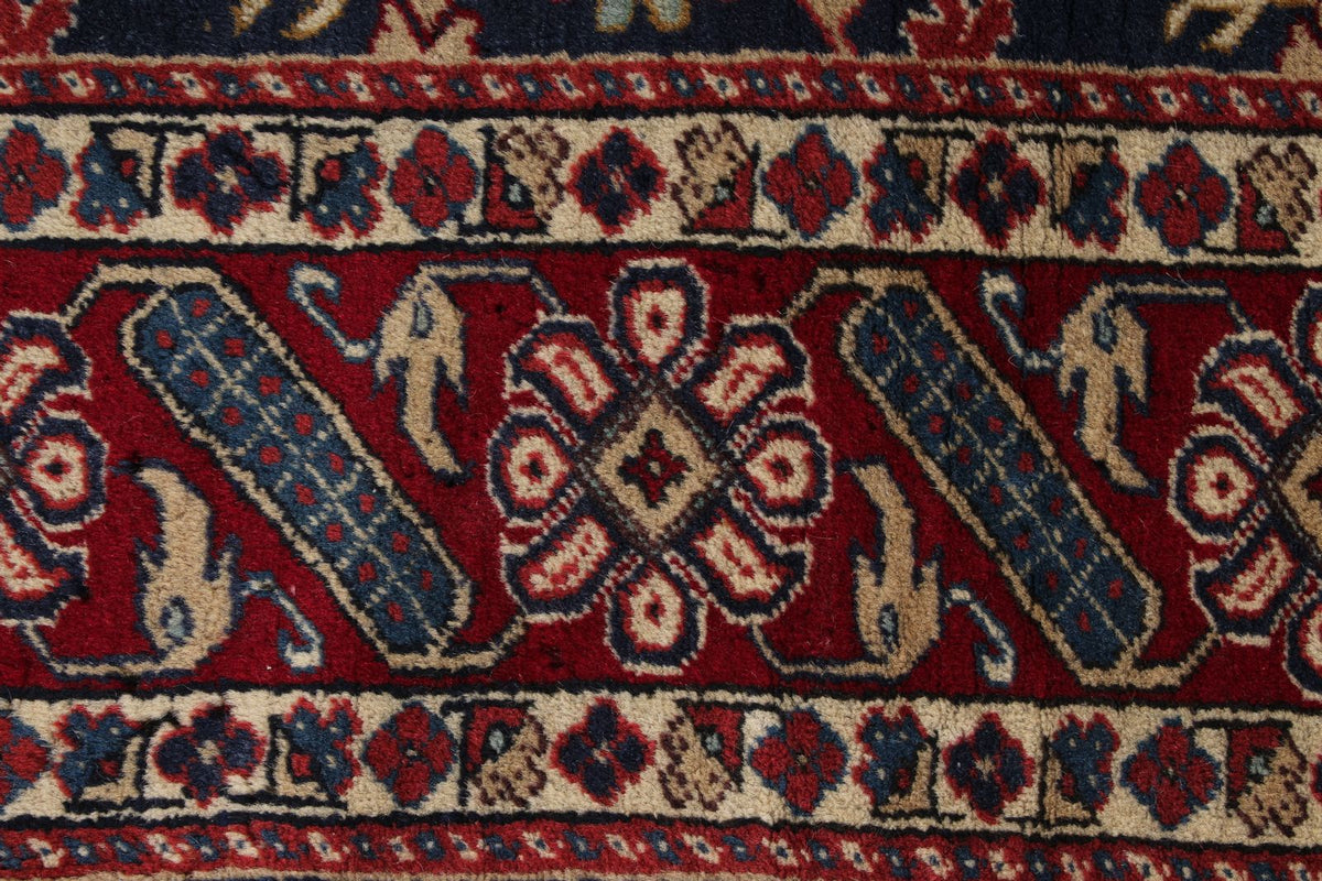 4x6 Navy and Red Turkish Traditional Rug