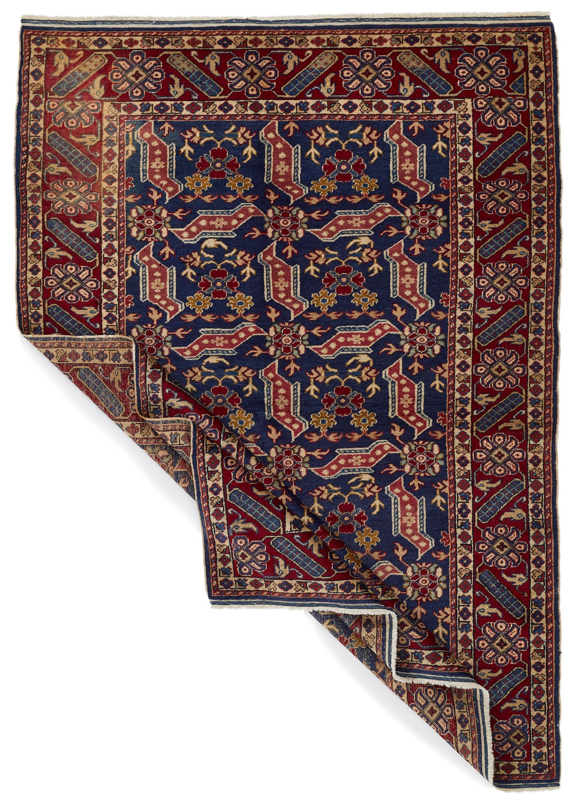 4x6 Navy and Red Turkish Traditional Rug