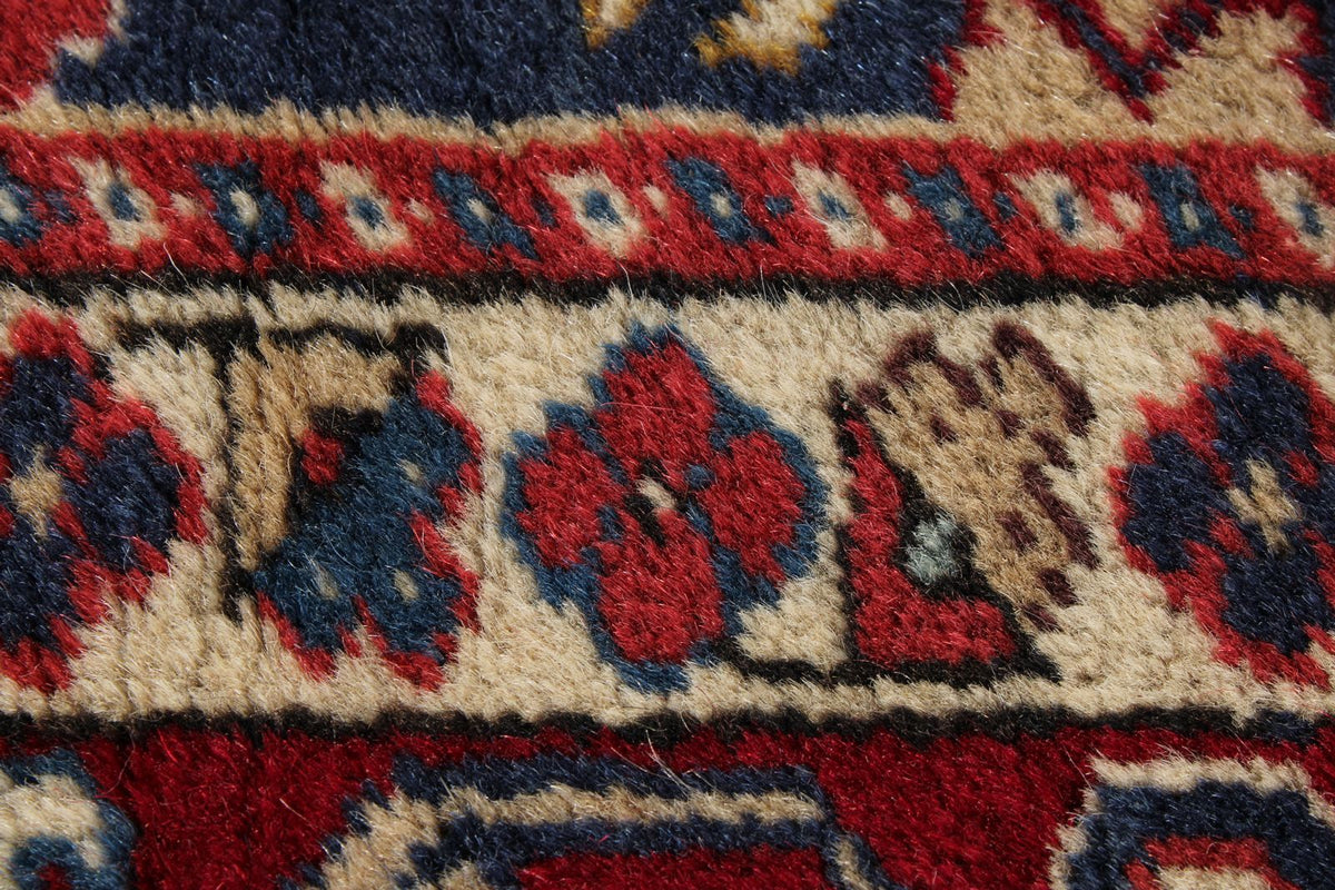 4x6 Navy and Red Turkish Traditional Rug
