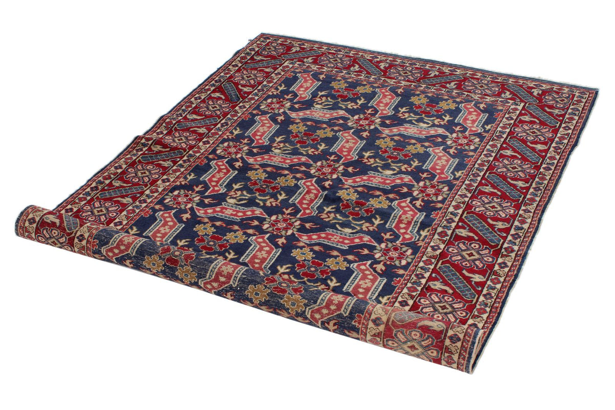 4x6 Navy and Red Turkish Traditional Rug