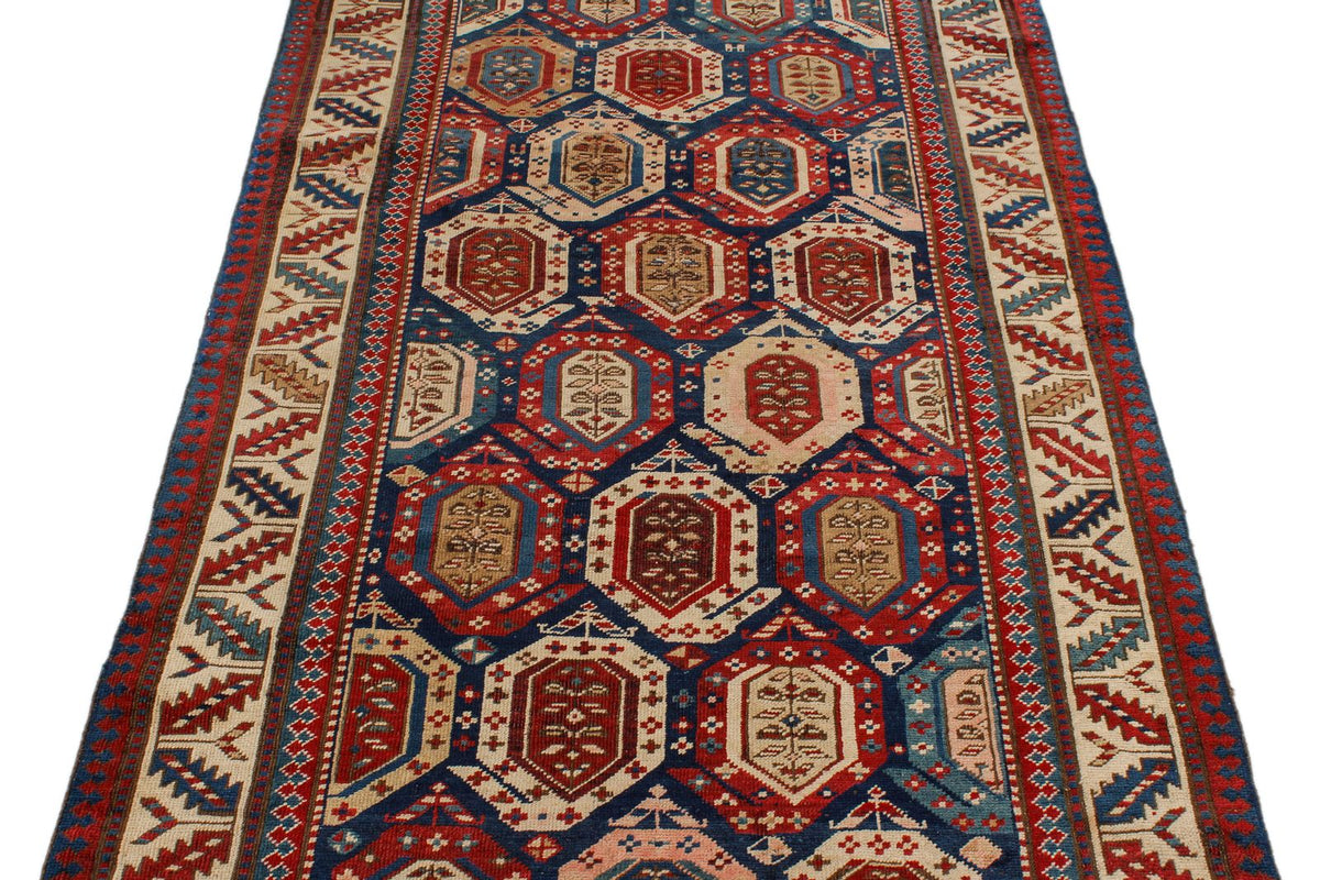 4x8 Multicolor Kazak Tribal Runner