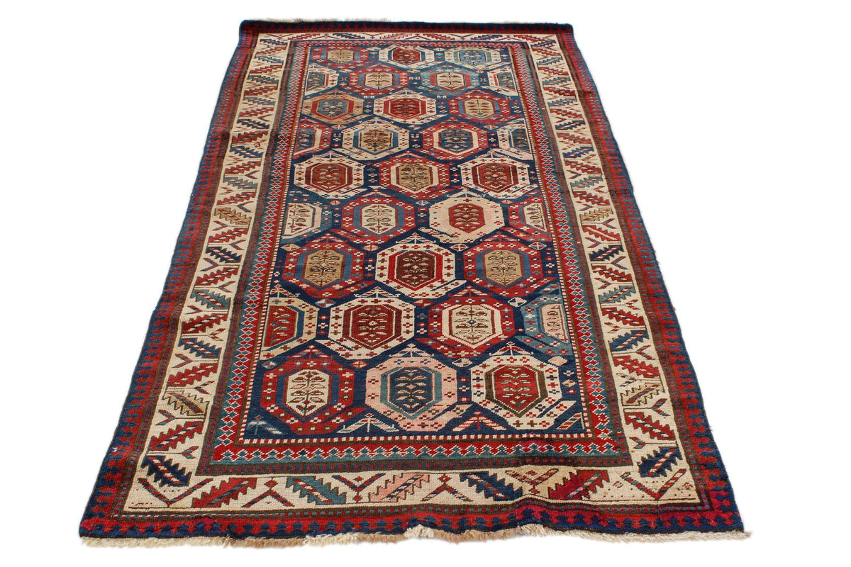 4x8 Multicolor Kazak Tribal Runner