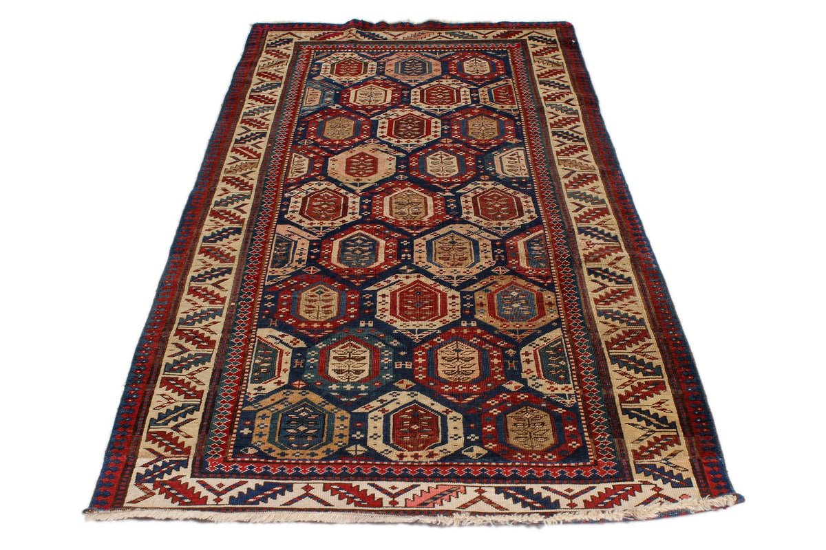 4x8 Multicolor Kazak Tribal Runner