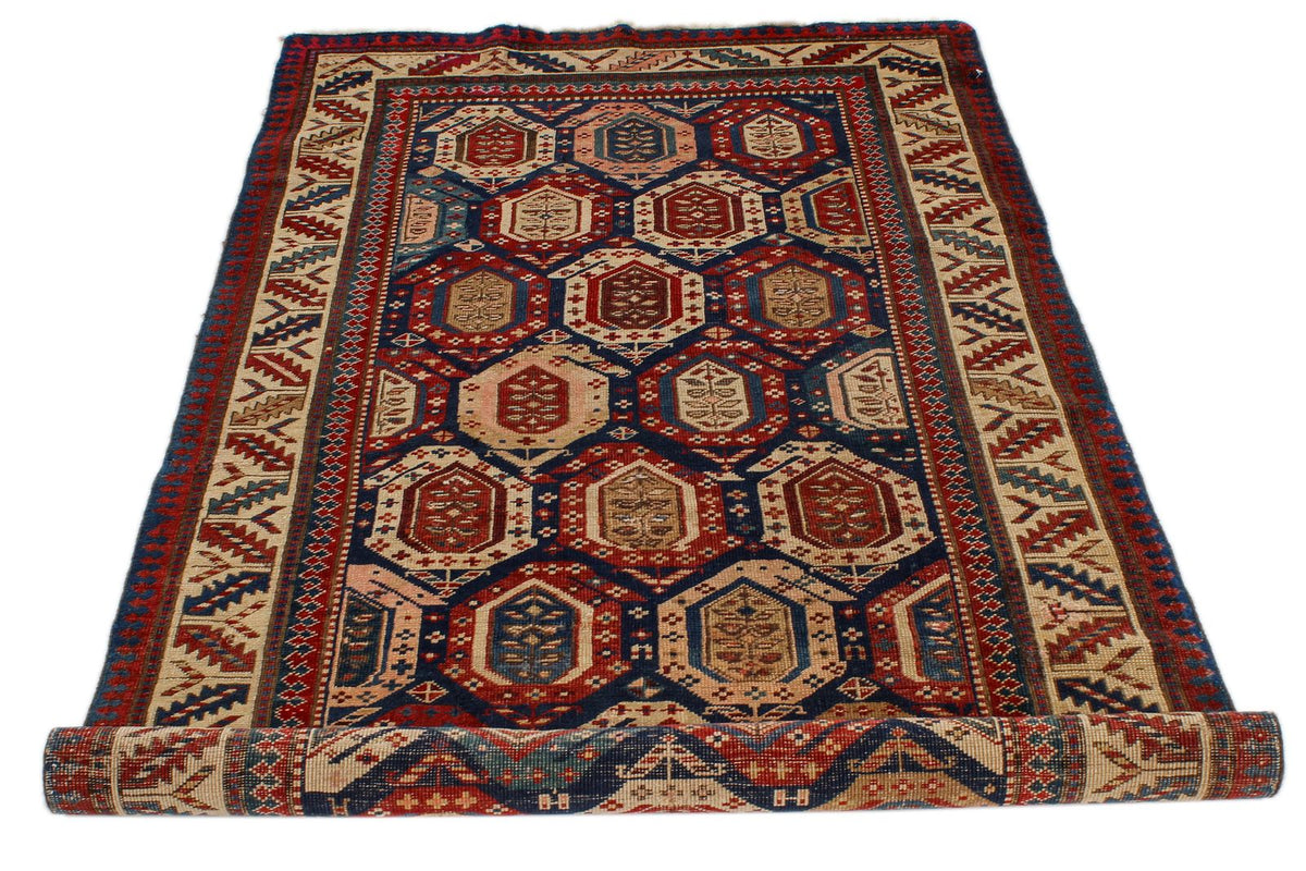4x8 Multicolor Kazak Tribal Runner