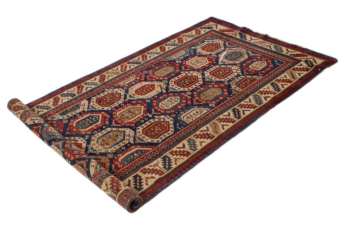 4x8 Multicolor Kazak Tribal Runner