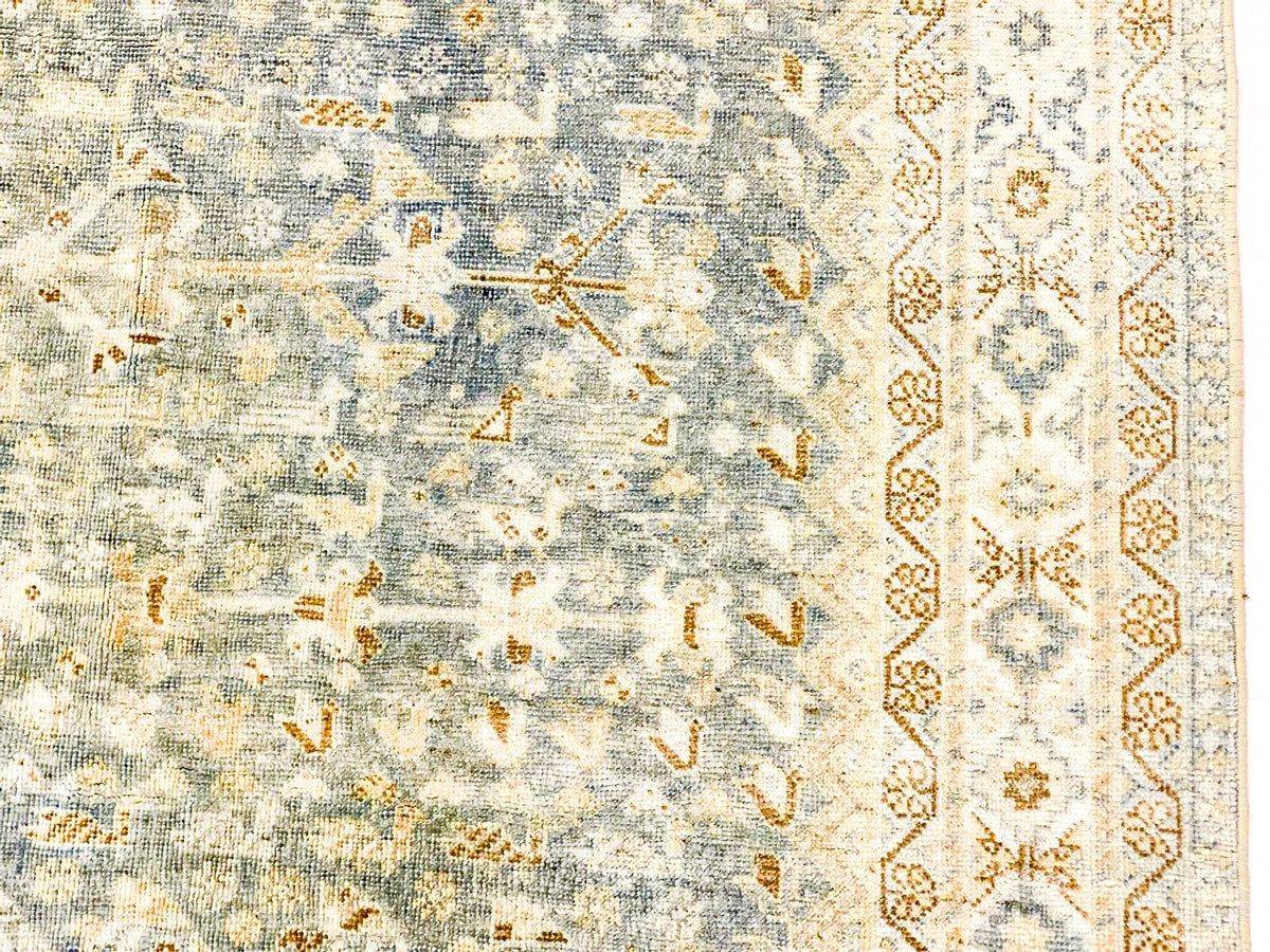 5x8 Blue and Gold Persian Rug