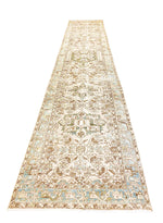 4x17 Ivory and Blue Persian Tribal Runner