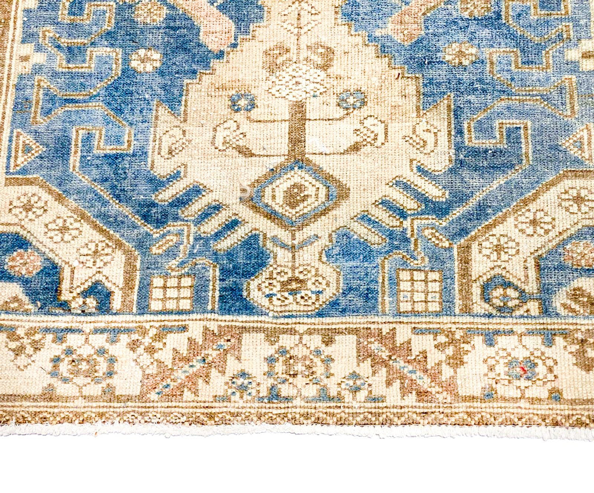 3x10 Blue and Ivory Persian Traditional Runner