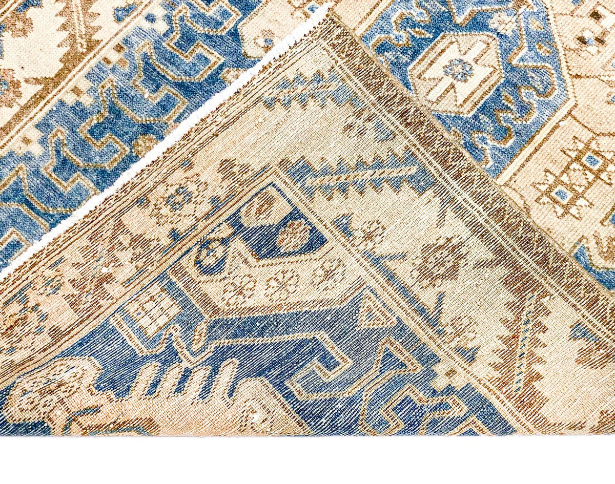 3x10 Blue and Ivory Persian Traditional Runner
