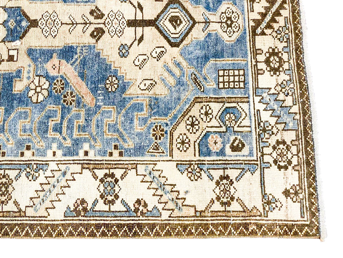 3x10 Blue and Ivory Persian Traditional Runner
