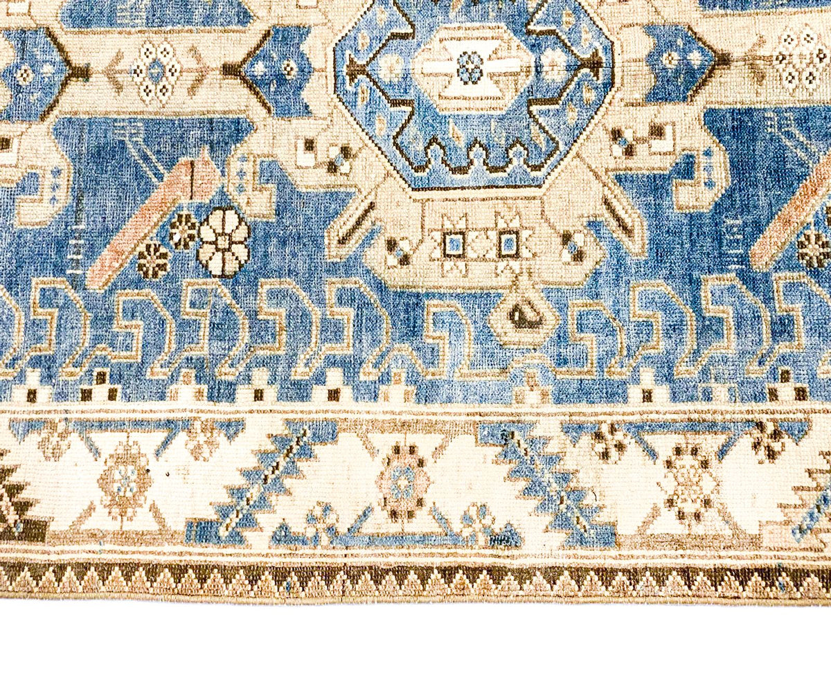 3x10 Blue and Ivory Persian Traditional Runner