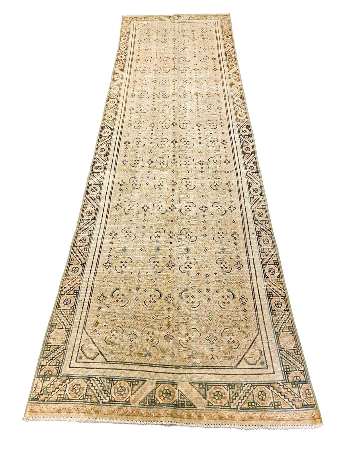 3x11 Ivory and Brown Persian Rug