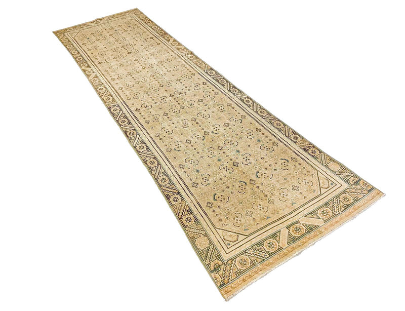 3x11 Ivory and Brown Persian Rug