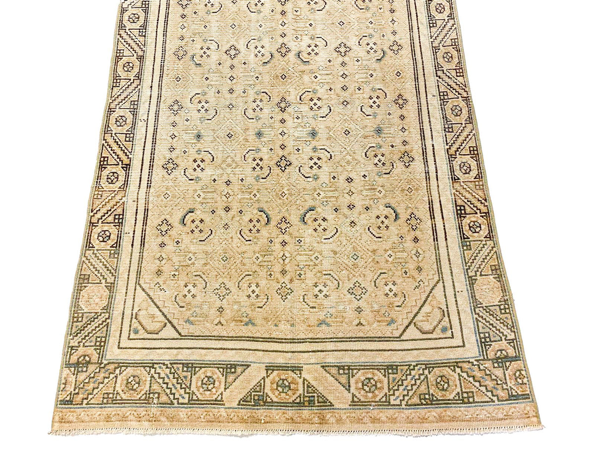 3x11 Ivory and Brown Persian Rug