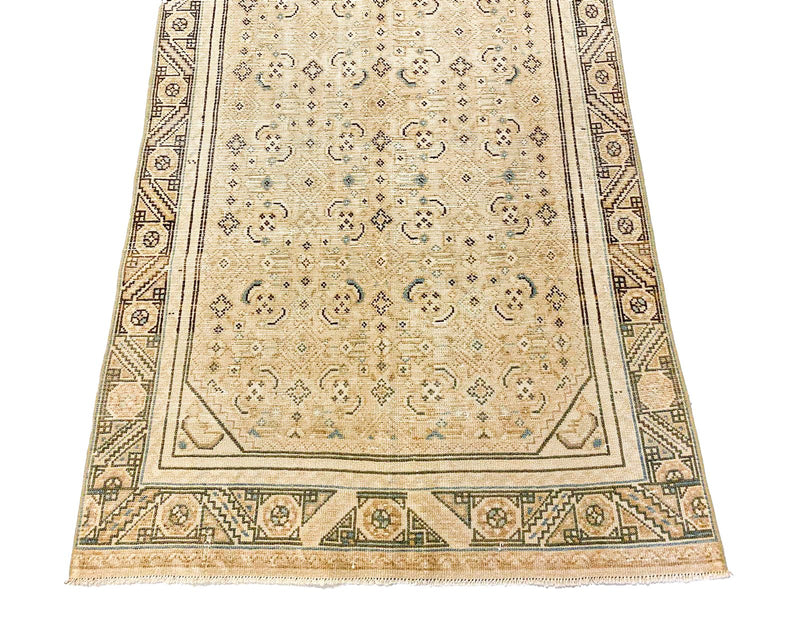 3x11 Ivory and Brown Persian Rug