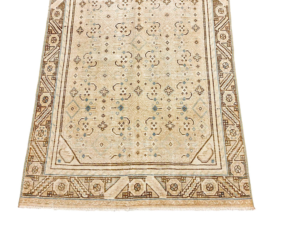 3x11 Ivory and Brown Persian Rug