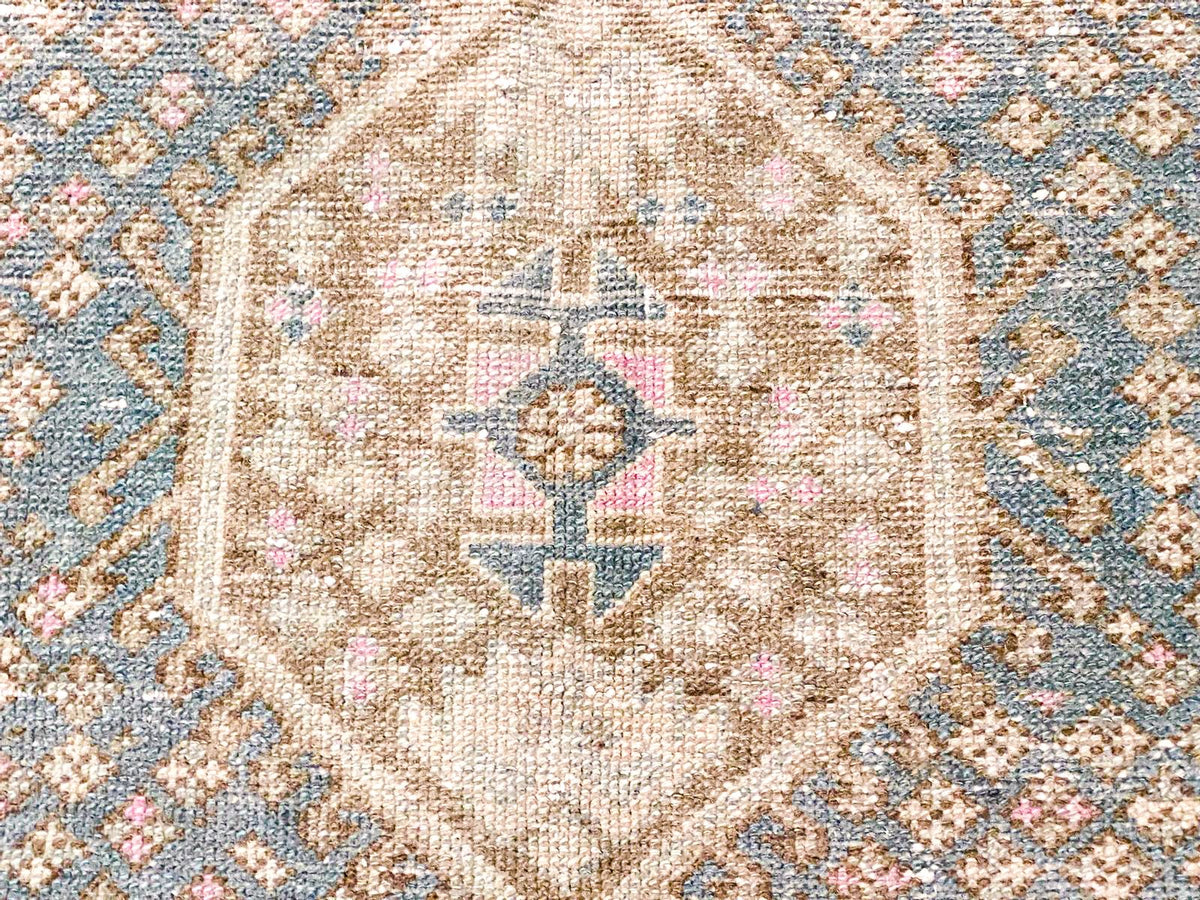 4x7 Green and Pink Persian Rug