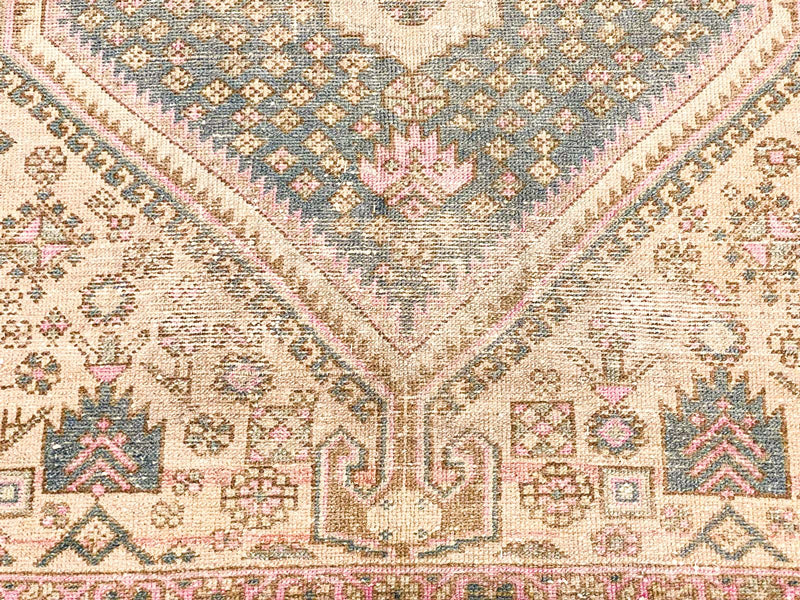 4x7 Green and Pink Persian Rug